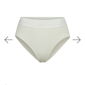 NWT SKIMS High-Waisted Cream Ribbed Briefs